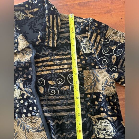 Coldwater Creek reversible light weight jacket black/browns-golds and black - Picture 11 of 13